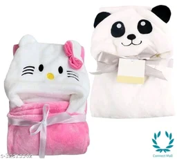 Premium Hooded Microfiber Baby Wrapper for all season Towel IN PINK And BLUE - 0-6 Months New Born Baby